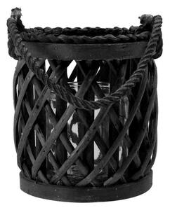 Čierna ratanová lampáš Diamond - Ø15 * 17cm - Mars & More