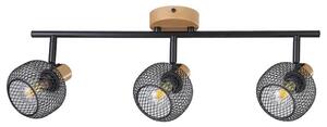 Rabalux 3129 prisadené stropné bodové svietidlo Grendel 3x40W | E14 - drevo, čierna