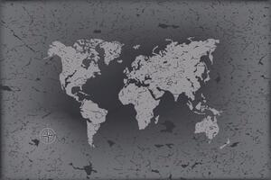 Tapeta stará mapa na abstraktnom pozadí v čiernobielom