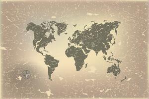 Samolepiaca tapeta stará mapa sveta na abstraktnom pozadí