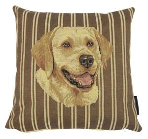 Gobelínový vankúšik s prúžkom Zlatý retriever - 33*15*33 cm - Mars & More