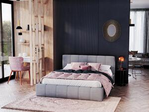 Čalúnená manželská posteľ s úložným priestorom Fiona - sivá Rozmer: 140x200
