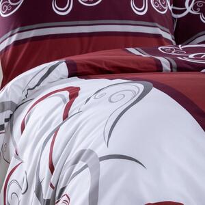 Bavlnené posteľné obliečky SRDCE červenohnedé predĺžená dĺžka