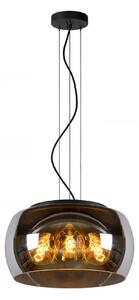 Lucide 45401/40/65 OLIVIA závesné stropné svietidlo D400mm | 3xE27 - čierna, dymové sklo