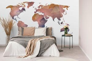 Samolepiaca tapeta mapa sveta v odtieňoch oranžovej