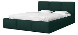 Čalúnená manželská posteľ s úložným priestorom Izabela - zelená Rozmer: 140x200