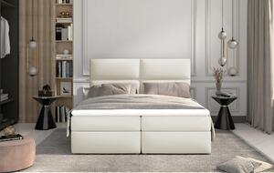 Drevko Manželská čalúnená posteľ Amber - Soft 33 - 140 x 200 cm, Krémová