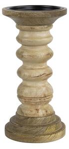 Drevený mangový svietnik s vlnením dreva - Ø 10 * 20cm - Mars & More