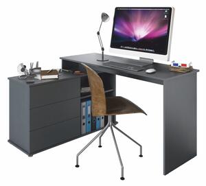 TEMPO Univerzálny rohový PC stôl, grafit, TERINO