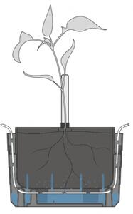 Plastia Samozavlažovací závesný kvetináč Berberis sivá + slonová kosť, pr. 26 cm