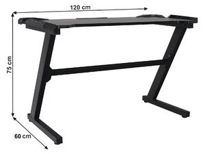 KONDELA PC stôl/herný stôl, čierna, JADIS