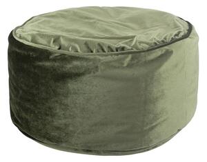 Machovo zelený zamatový guľatý puf Copper - 60 * 60 * 30cm - Mars & More