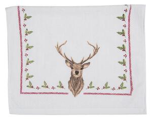 Froté kuchynský uterák s jeleňom Cosy Lodge - 40 * 66 cm - Clayre & Eef