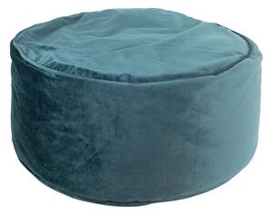 Petrolejový zamatový pouf / sedák na zem - Ø 60 * 30cm - Mars & More