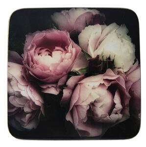 6ks pevné korkové podtácky s ružami Vintage Roses - 10 * 10 * 0,4 cm - Mars & More