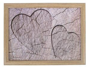 Podnos na nohy s motívom srdca vo stromu Hearts grey - 43 * 33 * 7cm - Mars & More