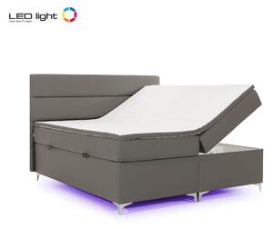 Drevko Čalúnená posteľ s LED osvetlením Amadeo - Rivera 36 - 140 x 200 cm, Zelená