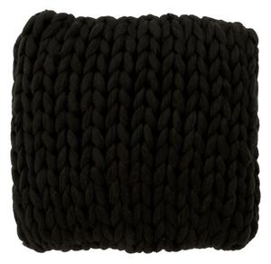 Pletený čierny vankúš Tricot black - 40 * 40 cm - J-Line by Jolipa