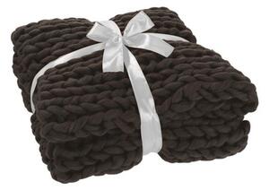 Pletený šedý pléd Tricot dark grey - 152 * 127 cm - J-Line by Jolipa