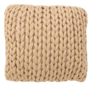 Pletený prírodné vankúš Tricot crema - 40 * 40 cm - J-Line by Jolipa