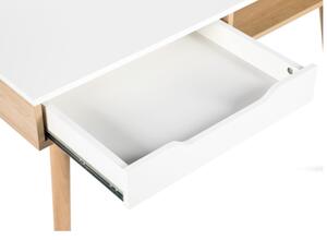 Biely písací stôl ELEN v dekore buk
