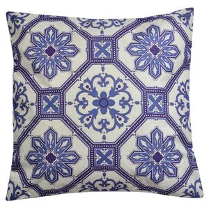 Vankúš s modrými ornamentmi - 43 * 43 cm - Clayre & Eef