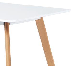 Jedálenský stôl LUKE biela/buk, 120x80 cm