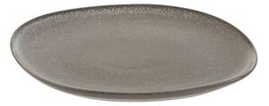 Šedo-hnedý dezertný tanier Louise taupe - 19 * 20 * 1,5cm - J-Line by Jolipa