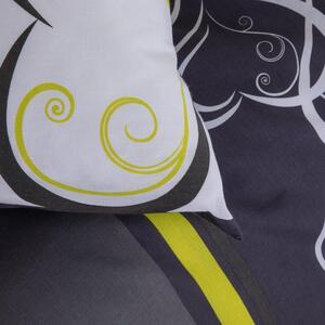 Bavlnené posteľné obliečky SRDCE zelené predĺžená dĺžka