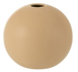 Krémová guľatá keramická váza Beige M - 18 * 18 * 18 cm - J-Line by Jolipa