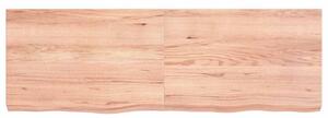 Nástenná polica bledohnedá 120x40x(2-6) cm ošetrený masívny dub