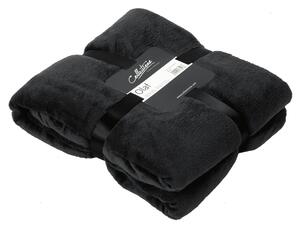 Čierny plyšový pléd Olaf black - 150 * 200 cm - Collectione
