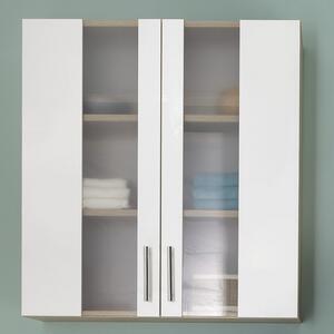 Kúpeľňová závesná skrinka Porto, 2-dverová, dub sonoma/biela
