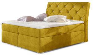 Drevko Čalúnená posteľ Balvin - Omega 68 - 140 x 200 cm, Žltá