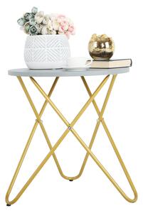 Príručný stolík, sivá/zlatý náter, RONDEL