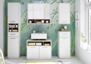 Kúpeľňová skrinka pod umývadlo Milano, biela/dub wotan
