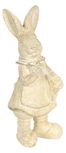 Krémová veľkonočné dekorácie králika métallique - 6 * 6 * 13 cm - Clayre & Eef