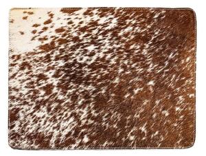 Hnedo biele obdĺžnikové prestieranie z hovädzej kože - 30 * 40 * 1cm - Mars & More