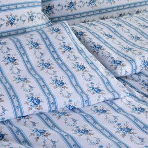 Bavlnené posteľné obliečky ROZÁLIE modrá štandardná dĺžka
