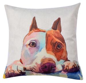 Povlak na vankúš s motívom amerického pitbula Psy - 43 * 43 cm - Clayre & Eef