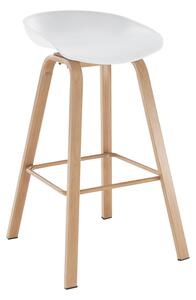 Barová stolička, biela/prírodná, BRAGA