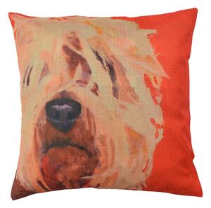 Červený povlak na vankúš s psím motívom Psy - 43 * 43 cm - Clayre & Eef