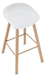 Barová stolička, biela/prírodná, BRAGA