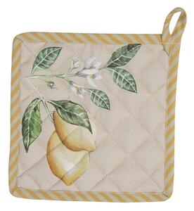 Bavlněná podložka pod hrnec s motivem citrónů Lemons & Leafs - 20*20 cm - Clayre & Eef