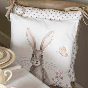 Bavlnený podsedák s výplňou s motívom králika Rustic Easter Bunny - 40 * 40 cm - Clayre & Eef