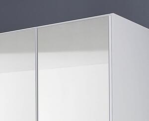 Šatníková skriňa Homburg, 181 cm, biela/lesklá biela
