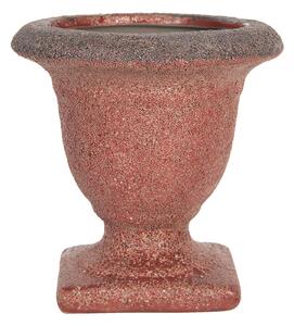 Červený keramický kvetináč s patinou Tasse - Ø 12 * 12 cm - Clayre & Eef