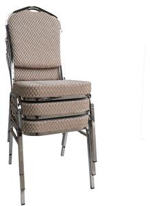 Tempo Kondela Stohovateľná stolička, béžová/vzor/chróm, ZINA 3 NEW