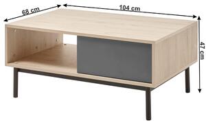 KONDELA Konferenčný stolík, dub jaskson hickory/grafit, BERGEN BL104
