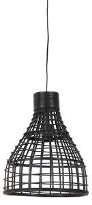 Čierne ratanové závesné svetlo Puerto - Ø 34 * 41cm - Light & Living